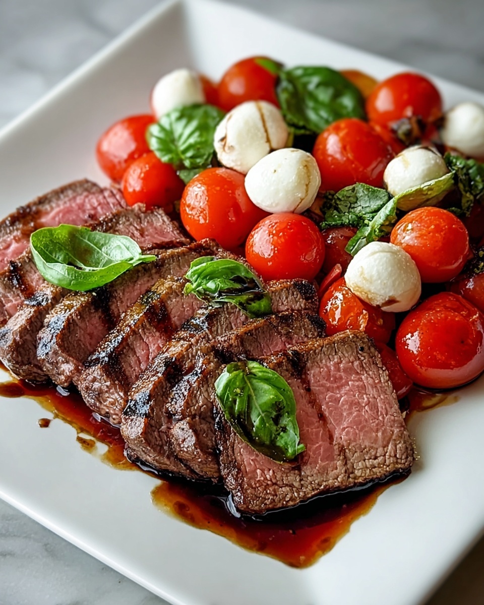Balsamic Caprese Grilled Flank Steak Recipe - Recipe Image