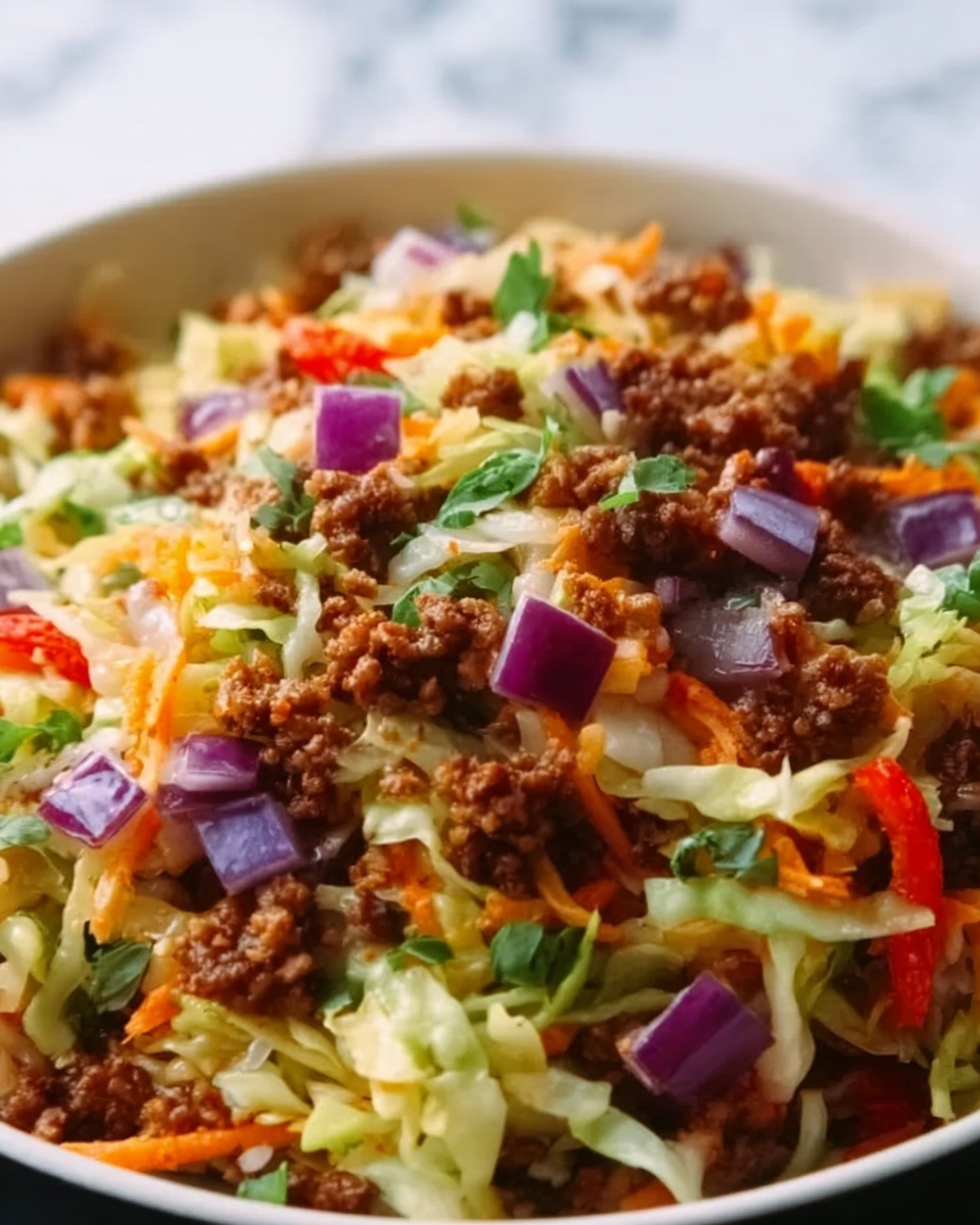Ground Beef Taco Cabbage Skillet Recipe - Recipe Image
