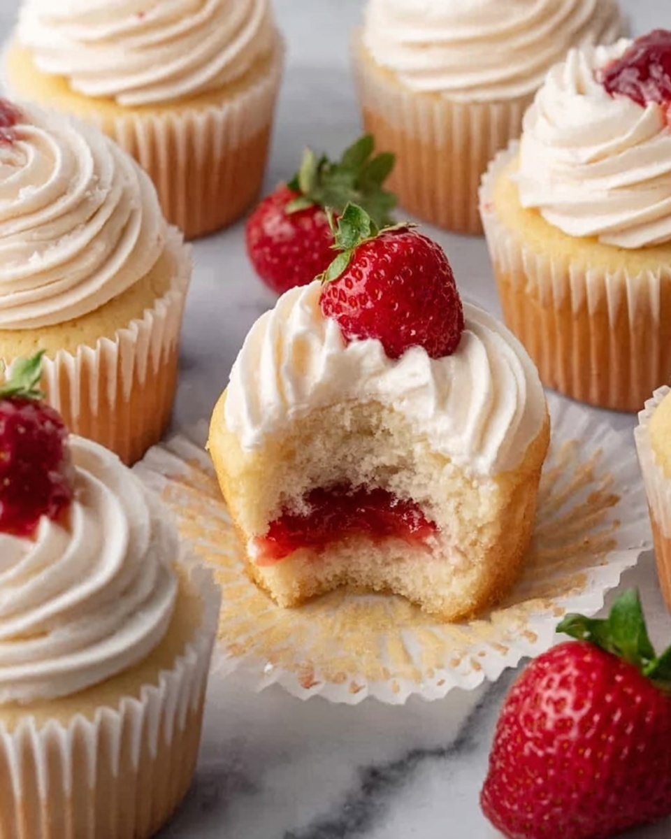 Strawberry Filled Cupcakes Recipe - Recipe Image