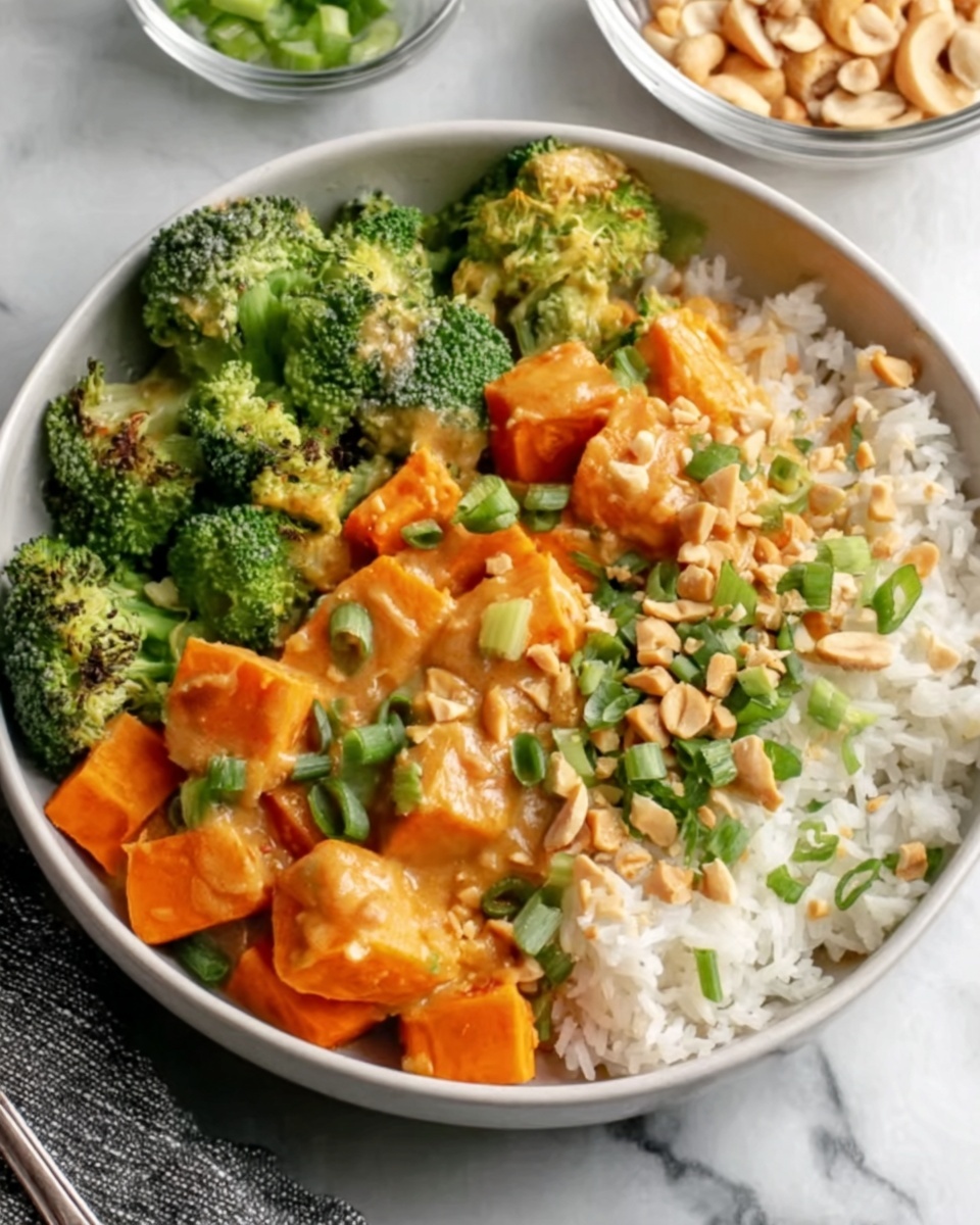 Creamy Thai Peanut Sweet Potato Bowls Recipe - Recipe Image