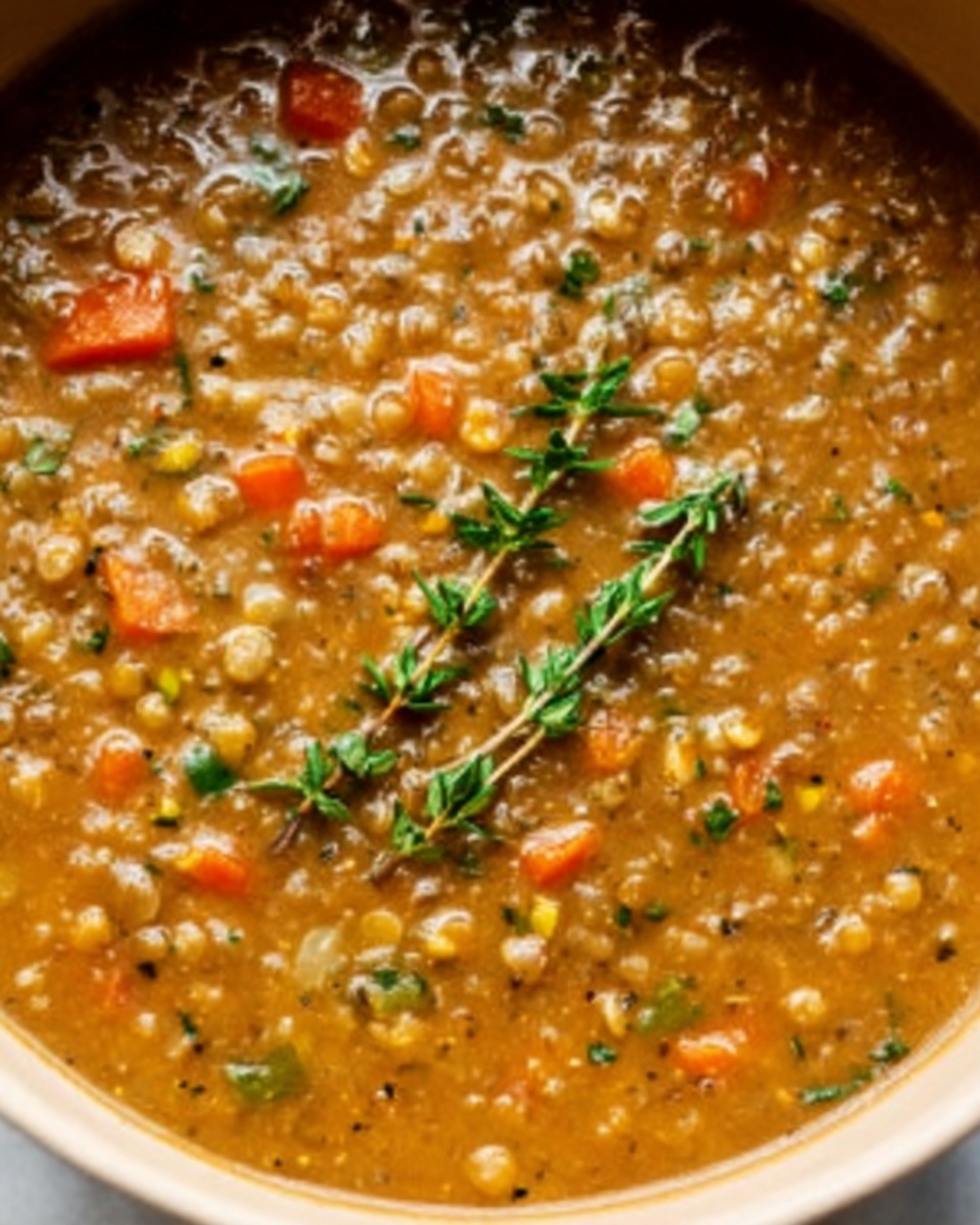 French Lentil Soup with Chicken and Roasted Red Peppers Recipe - Recipe Image