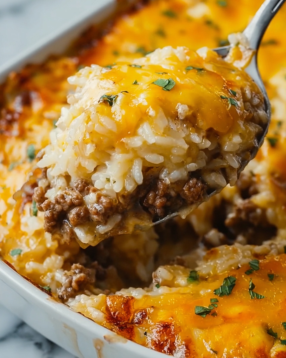 Cheesy Ground Beef and Rice Casserole Recipe - Recipe Image