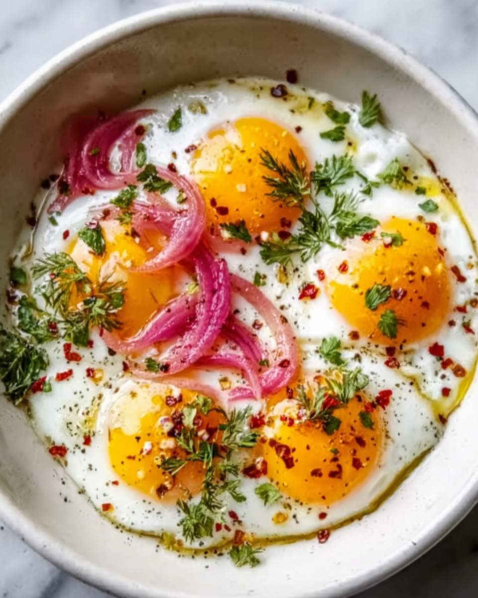 Turkish Eggs with Garlic Yogurt and Spiced Butter Recipe - Recipe Image