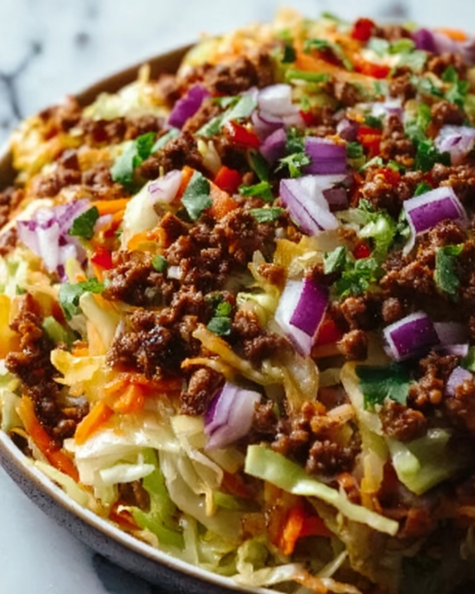 Ground Beef Taco Cabbage Skillet Recipe - Recipe Image