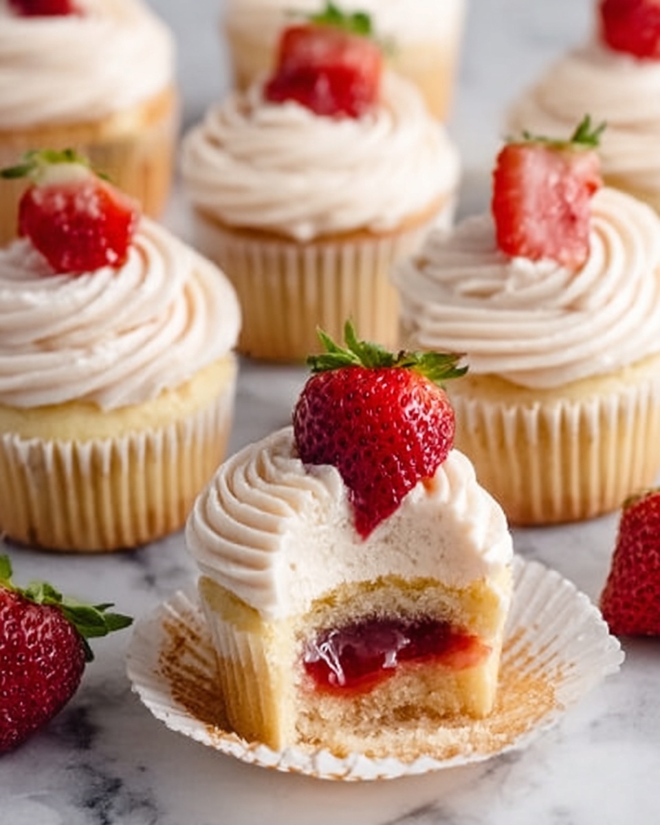Strawberry Filled Cupcakes Recipe - Recipe Image