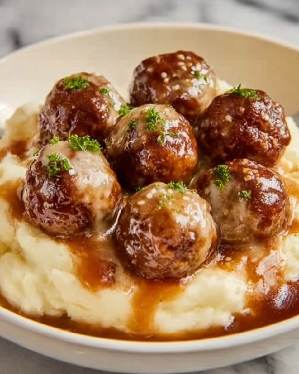 Crock Pot French Onion Meatballs Recipe - Recipe Image