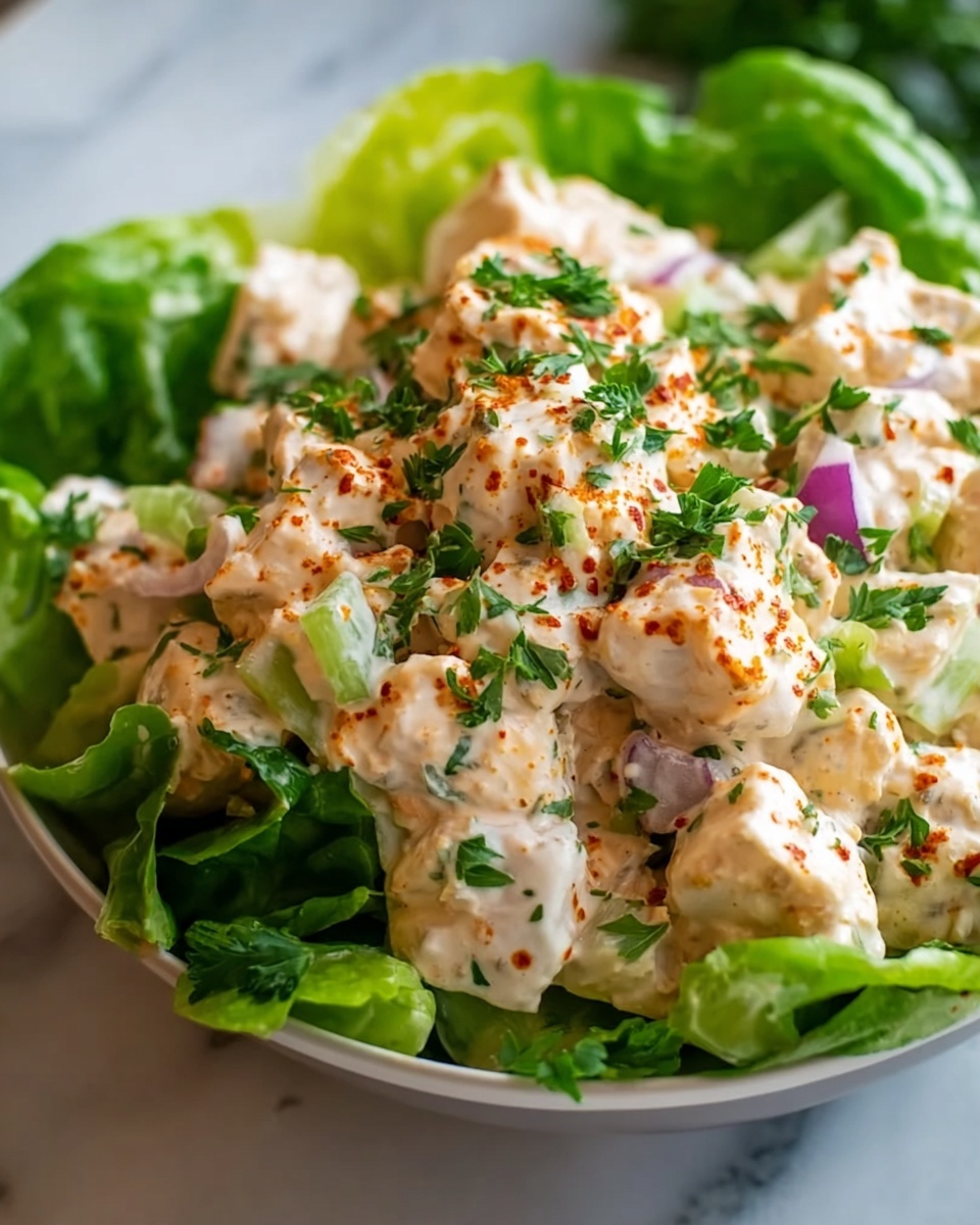 Creamy Chicken Salad with Greek Yogurt and Fresh Herbs Recipe - Recipe Image