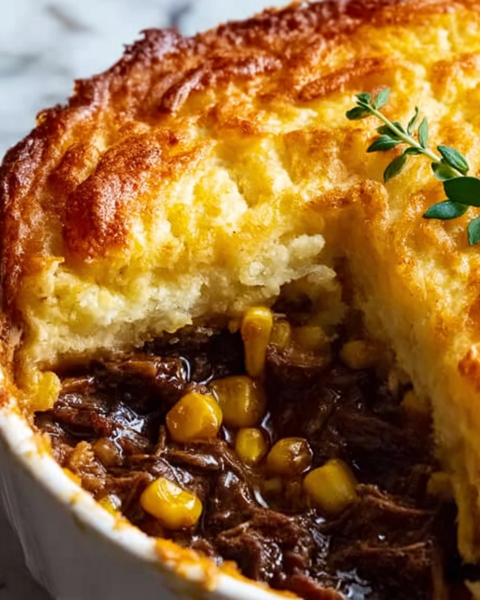 Oxtail Pot Pie with Mac & Cheese Crust Recipe - Recipe Image