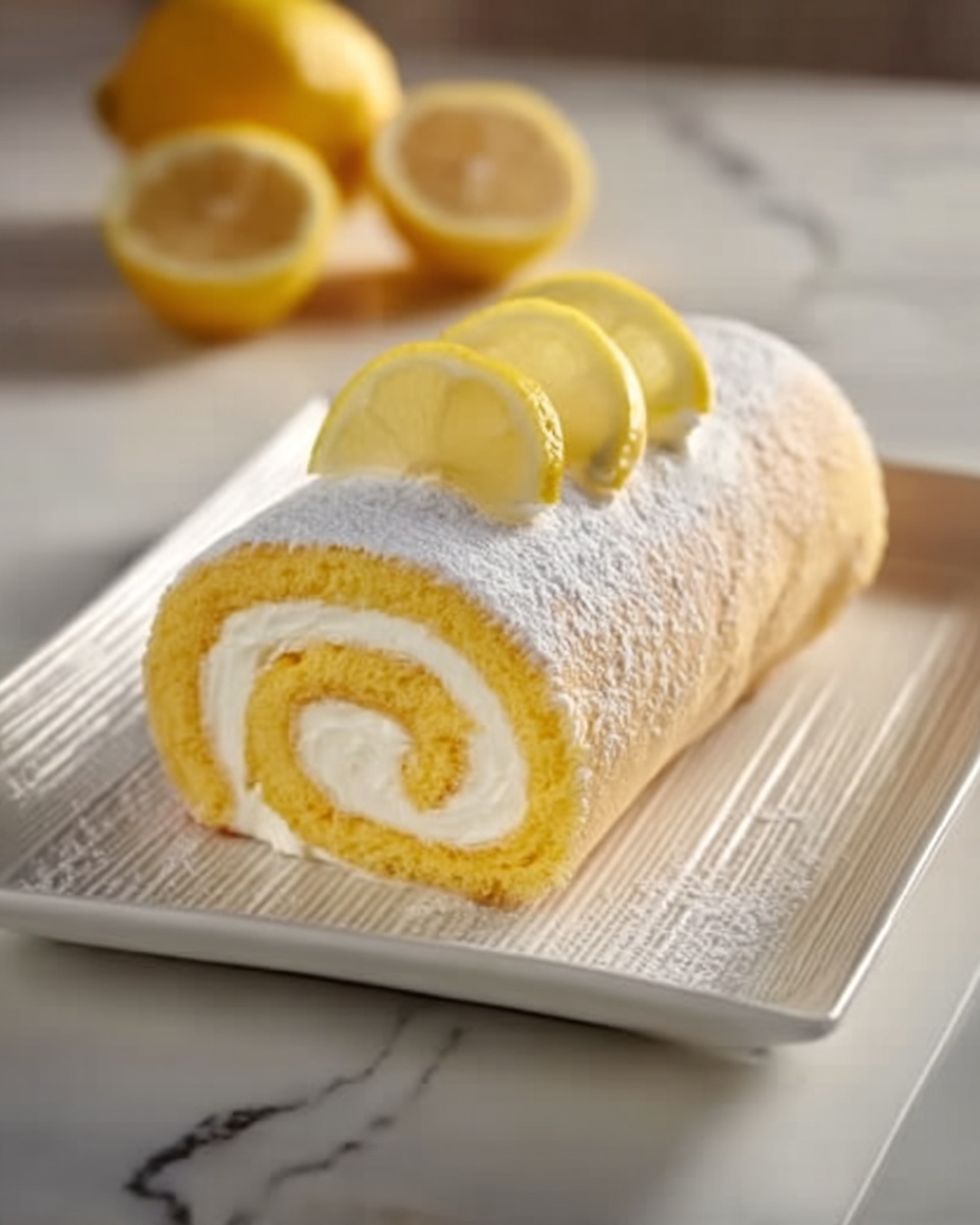 Velvet Lemon Cream Roll Cake Recipe - Recipe Image