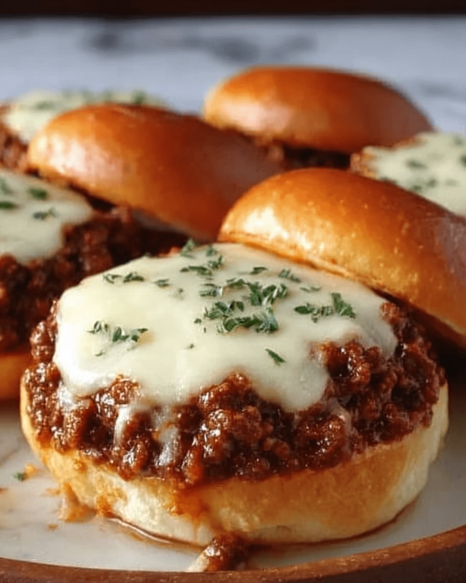 Smokey Sloppy Joe with Provolone and Garlic Bread Recipe - Recipe Image