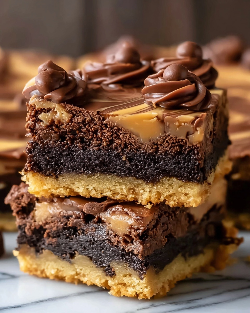 Fudge-Filled Peanut Butter Cake Bars Recipe - Recipe Image