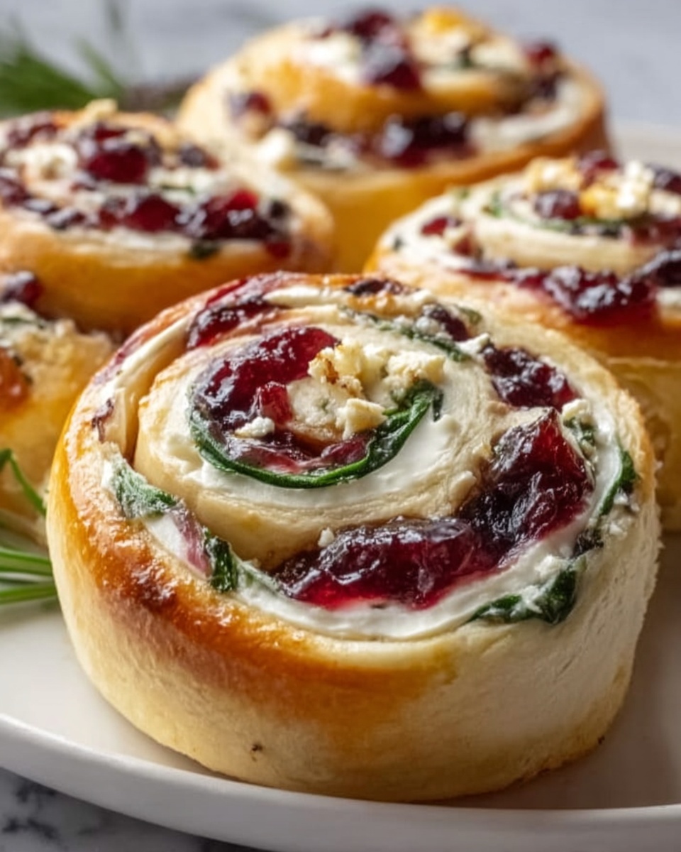 Cranberry Feta Pinwheels with Cream Cheese Recipe - Recipe Image