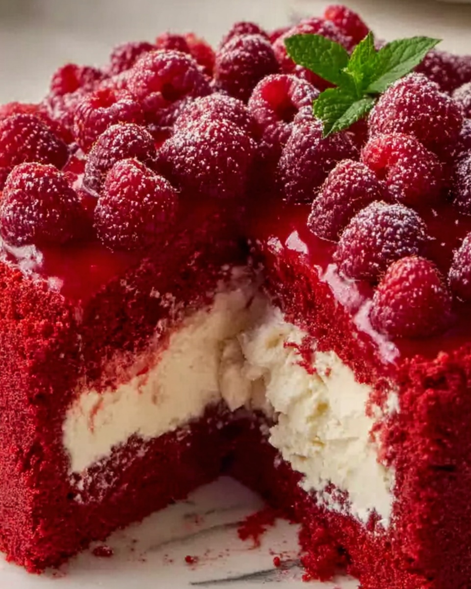Raspberry Zinger Poke Cake Recipe - Recipe Image