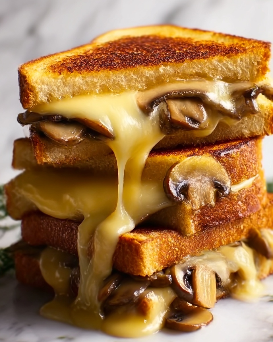 Grilled Cheese with Gouda, Roasted Mushrooms, and Onions Recipe - Recipe Image