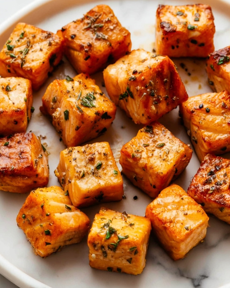 Lemon Garlic Air Fryer Salmon Bites Recipe - Recipe Image