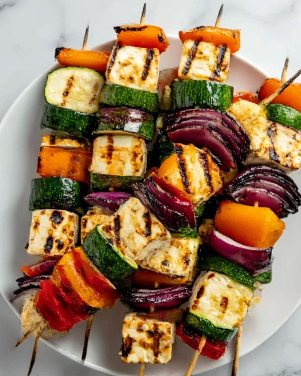 Grilled Greek Halloumi Kebabs Recipe - Recipe Image