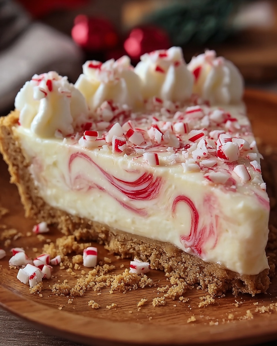 No-Bake Candy Cane Pie Recipe - Recipe Image