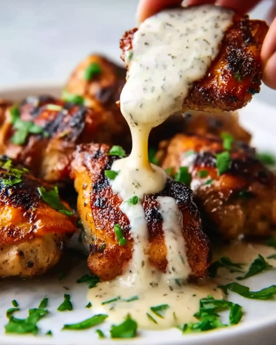 Grilled Chicken Bites with Creamy Garlic Sauce Recipe - Recipe Image