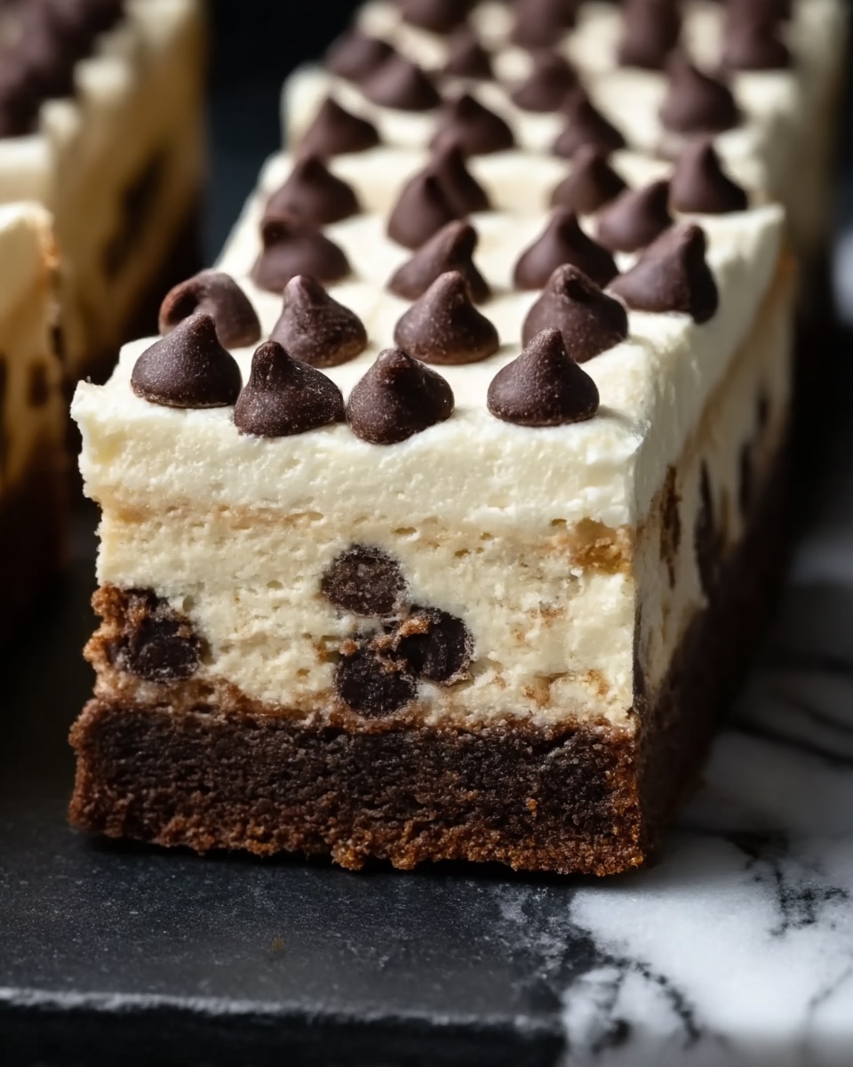 Brown Butter Chocolate Chip Cookie Cheesecake Bars Recipe - Recipe Image