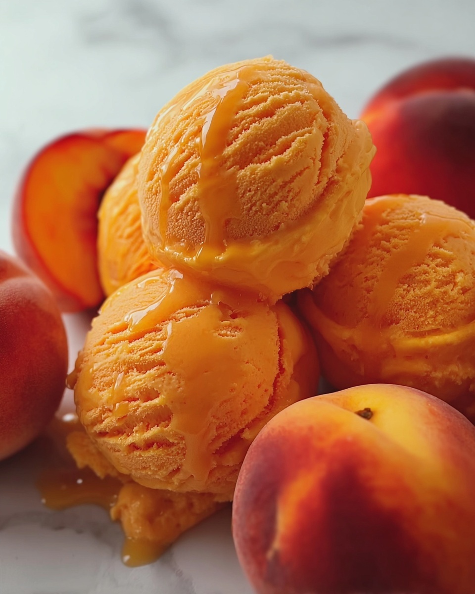Easy Refreshing Peach Sorbet Recipe - Recipe Image