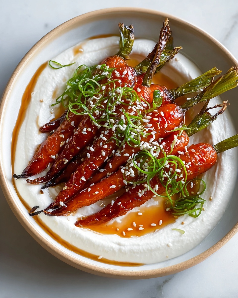 Swicy Gochujang Carrots on Yogurt – Bold & Elegant Side Recipe - Recipe Image
