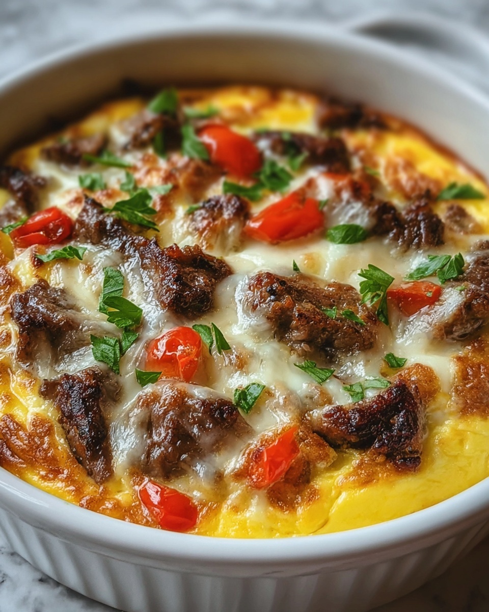 Philly Cheesesteak Casserole Recipe - Recipe Image