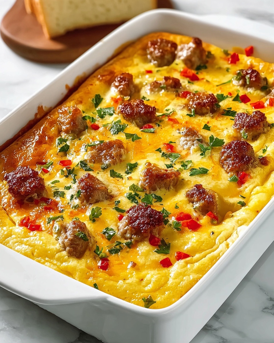 Cheesy Sausage Hashbrown Breakfast Bake Recipe - Recipe Image