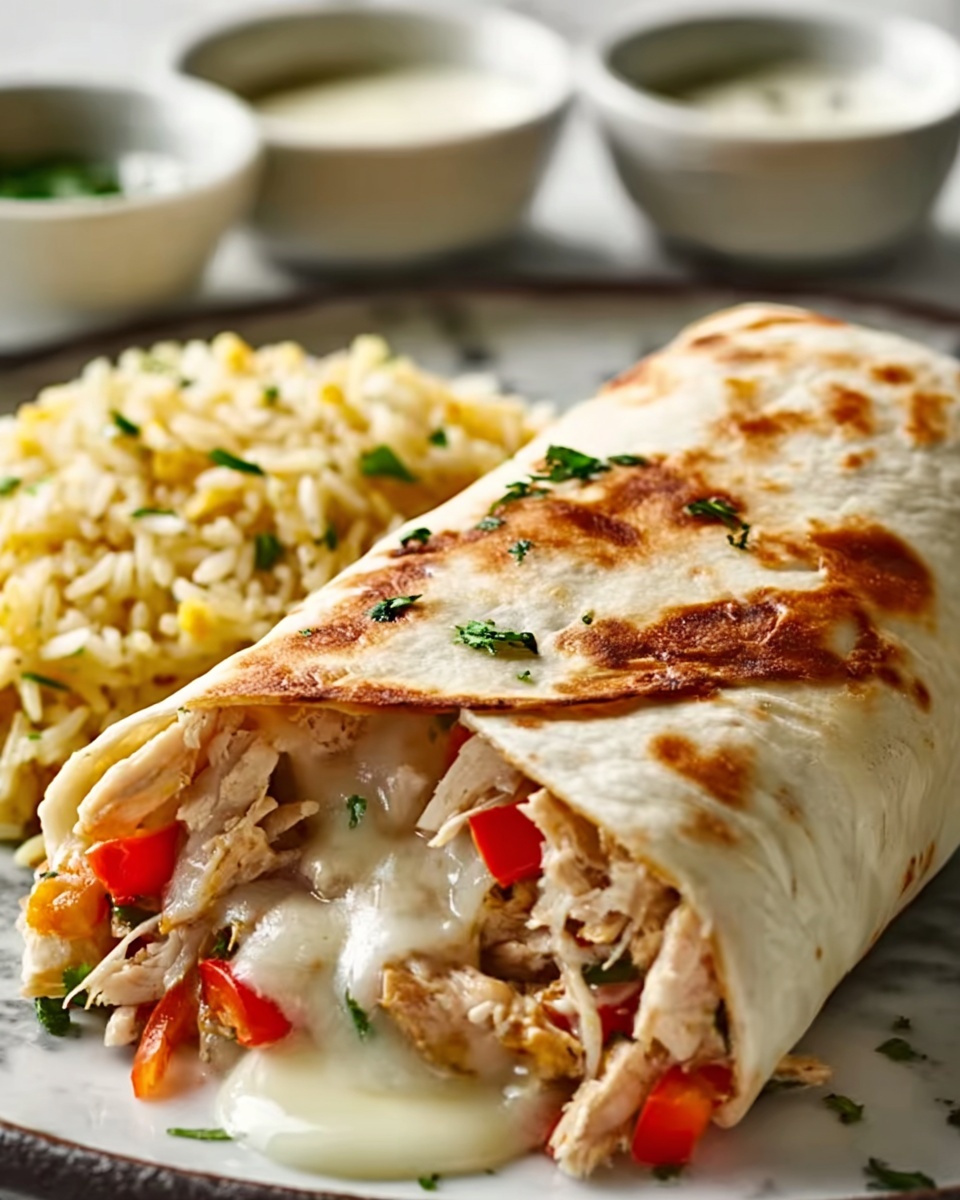 Smothered Green Chile Chicken Burritos Recipe - Recipe Image