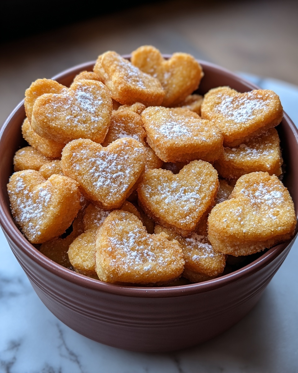 French Toast Churro Bites in Heart Shapes Recipe - Recipe Image