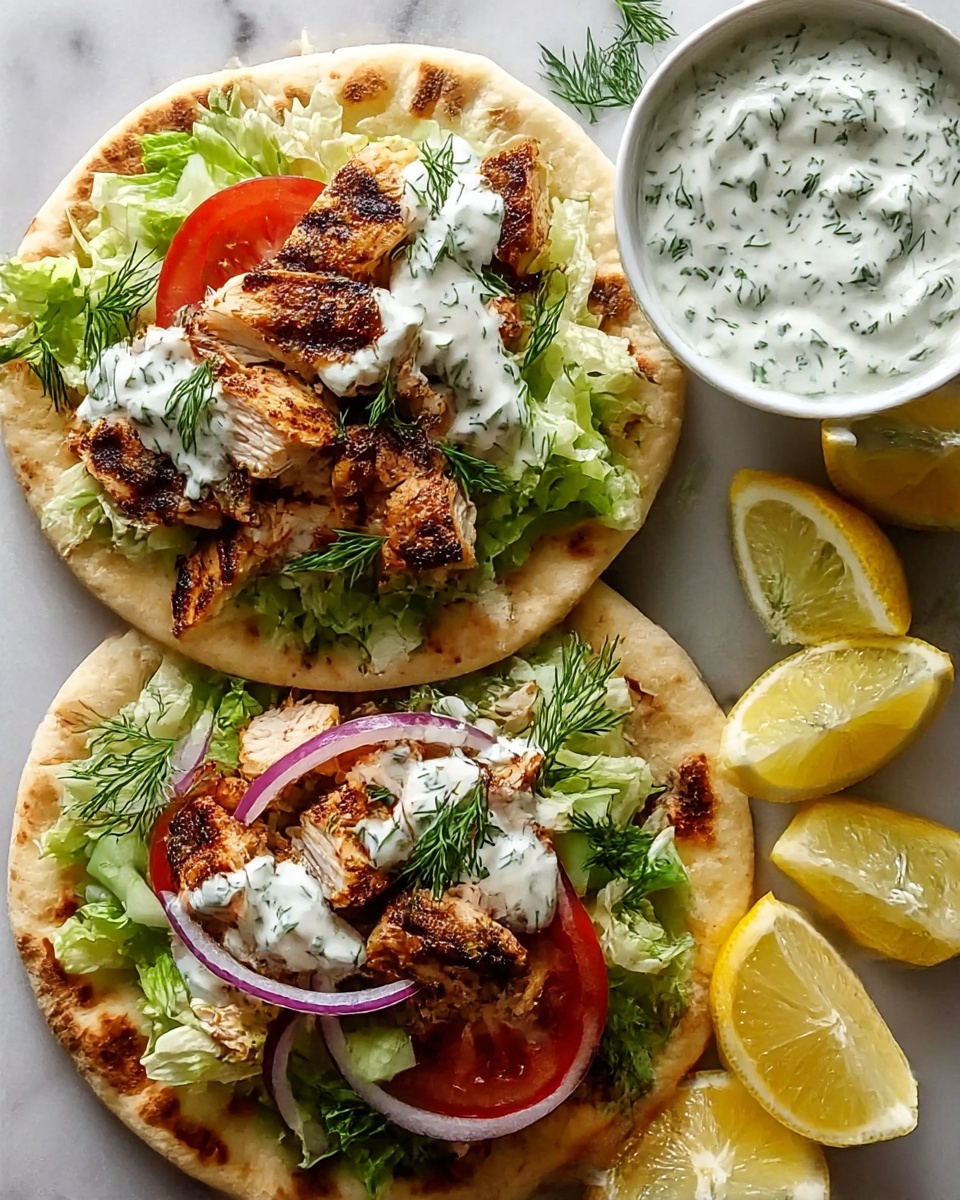 Mediterranean Chicken Gyros with Creamy Feta Tzatziki Recipe - Recipe Image