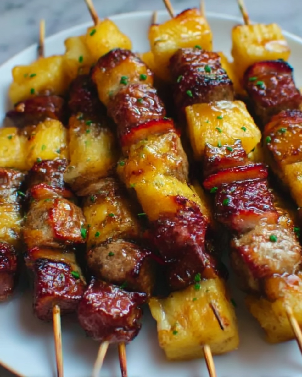 Juicy Teriyaki Chicken Bacon Skewers with Pineapple Recipe - Recipe Image