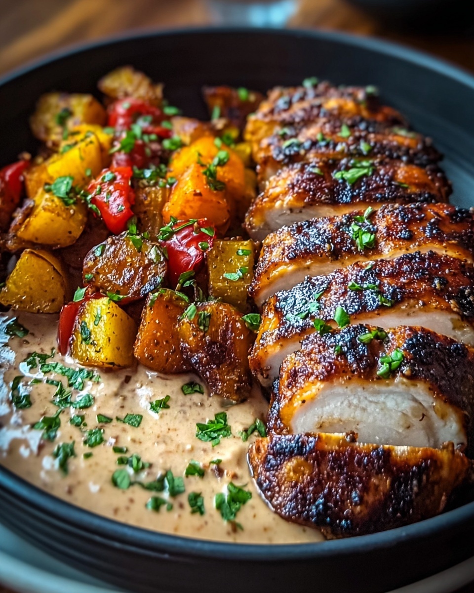 Honey Mustard Glazed Chicken with Roasted Vegetables Recipe - Recipe Image