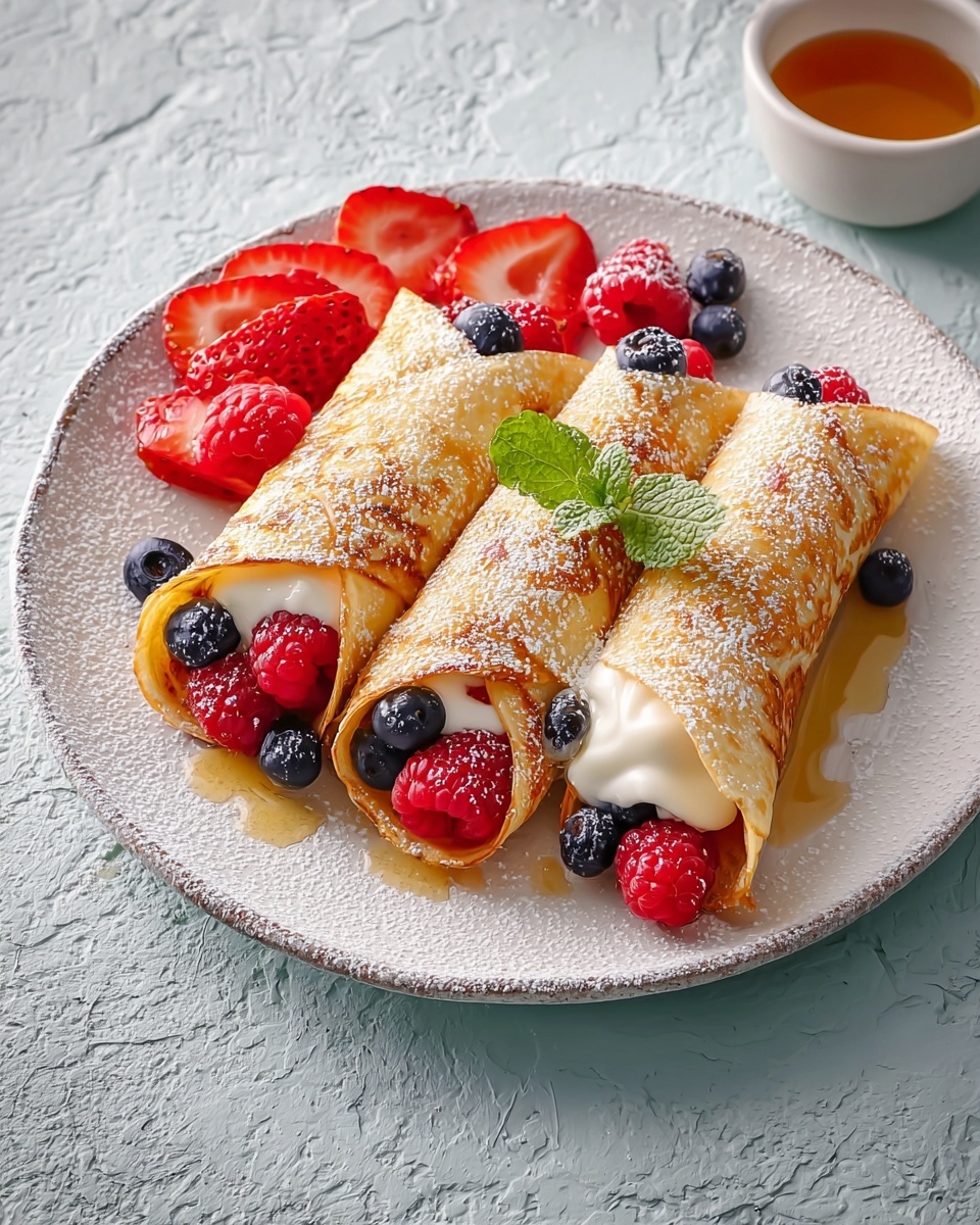 French Toast Roll-Ups with Fresh Strawberries and Blueberries Recipe - Recipe Image