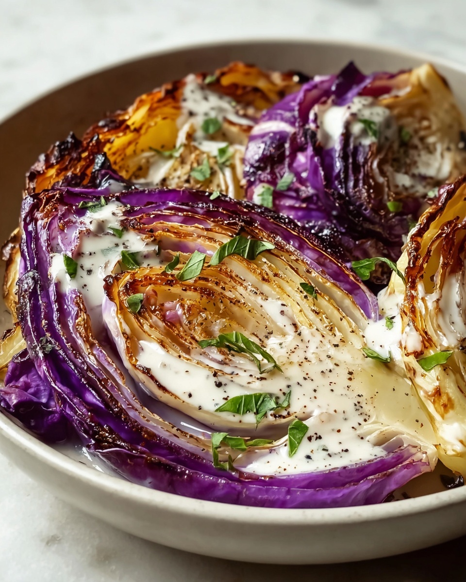 Roasted Cabbage with Creamy Yogurt Sauce Recipe - Recipe Image