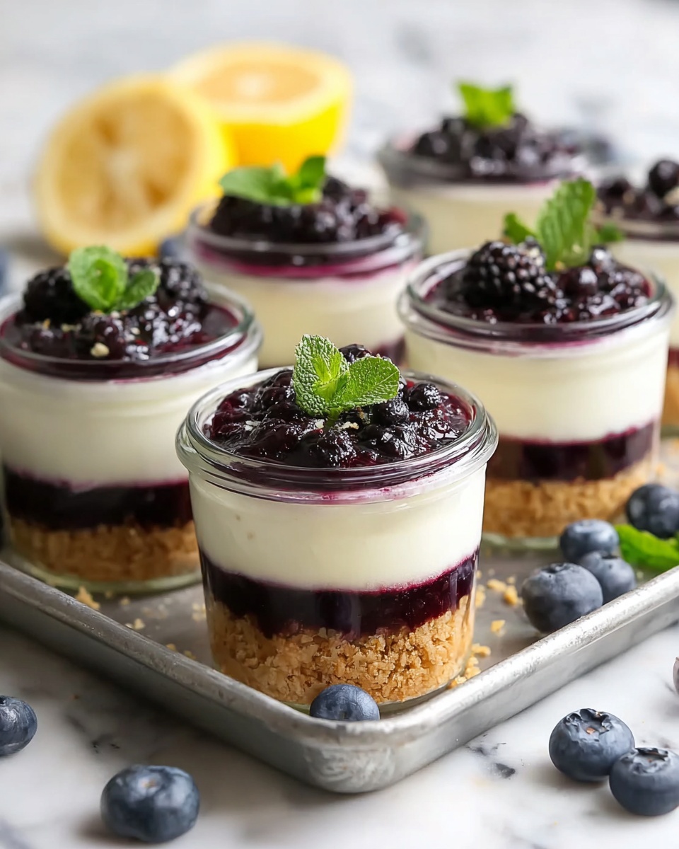 Blueberry Lemon No Bake Cheesecake Jars Recipe - Recipe Image