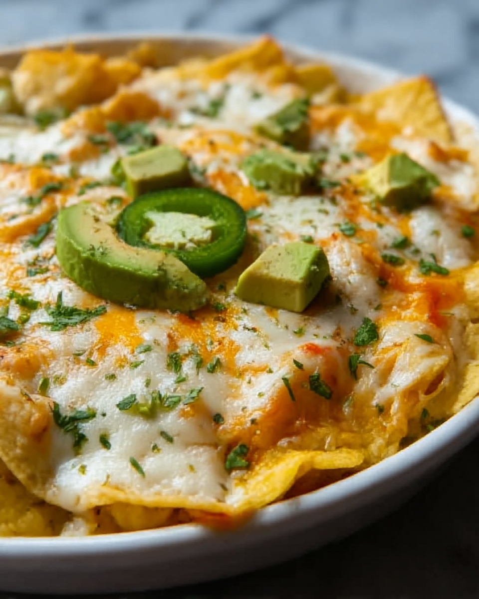 Green Chile and Extra Cheese Chilaquiles Recipe - Recipe Image