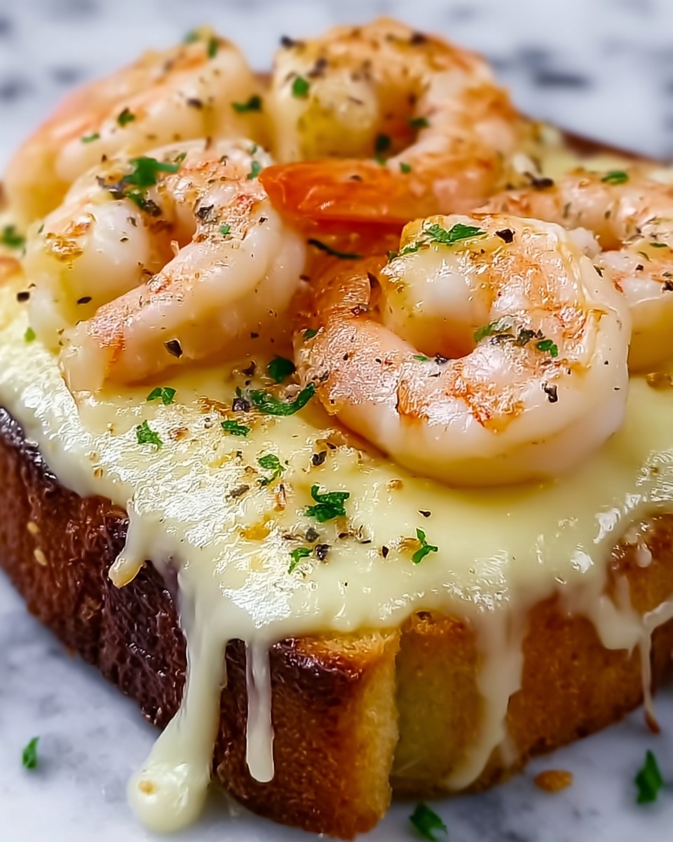 Cheesy Garlic Shrimp Toast Recipe - Recipe Image