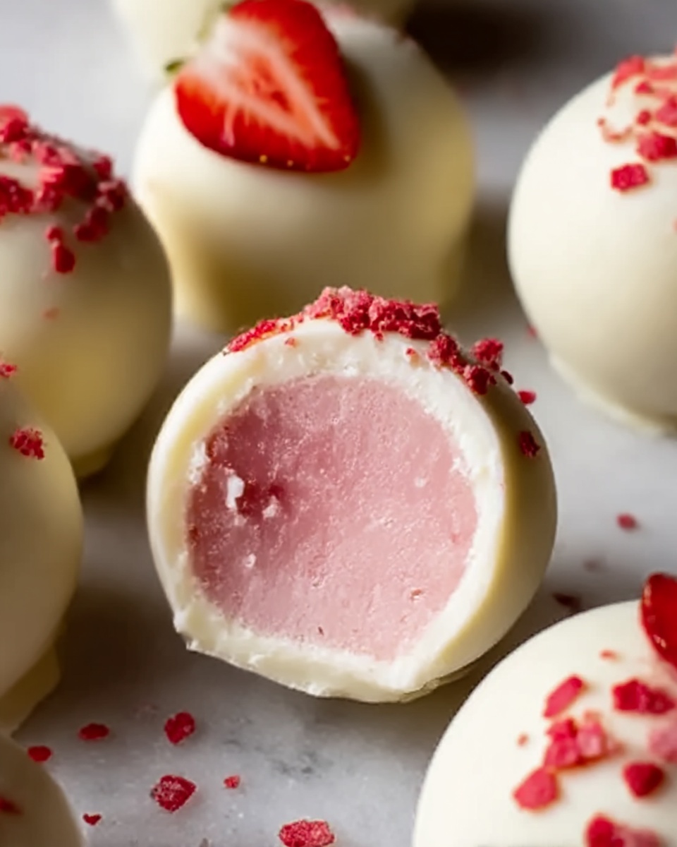 White Chocolate Strawberry Truffles Recipe - Recipe Image