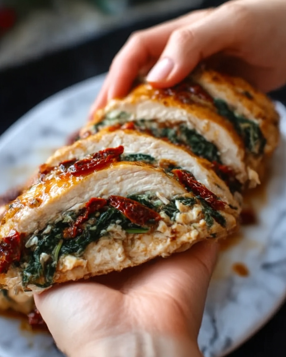Sundried Tomato, Spinach, and Cheese Stuffed Chicken Recipe - Recipe Image