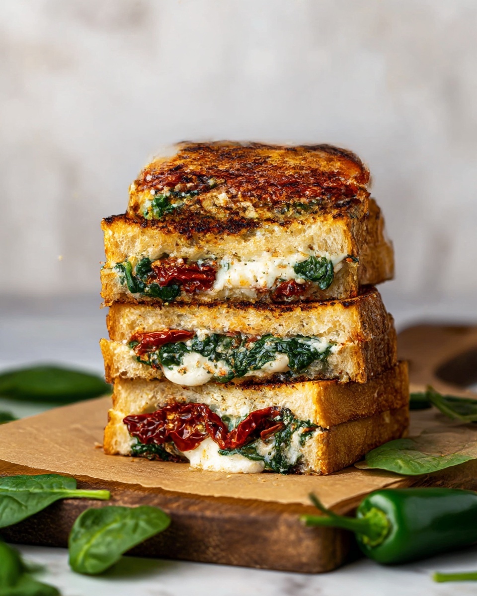 Feta Grilled Cheese Sandwich with Spinach Recipe - Recipe Image
