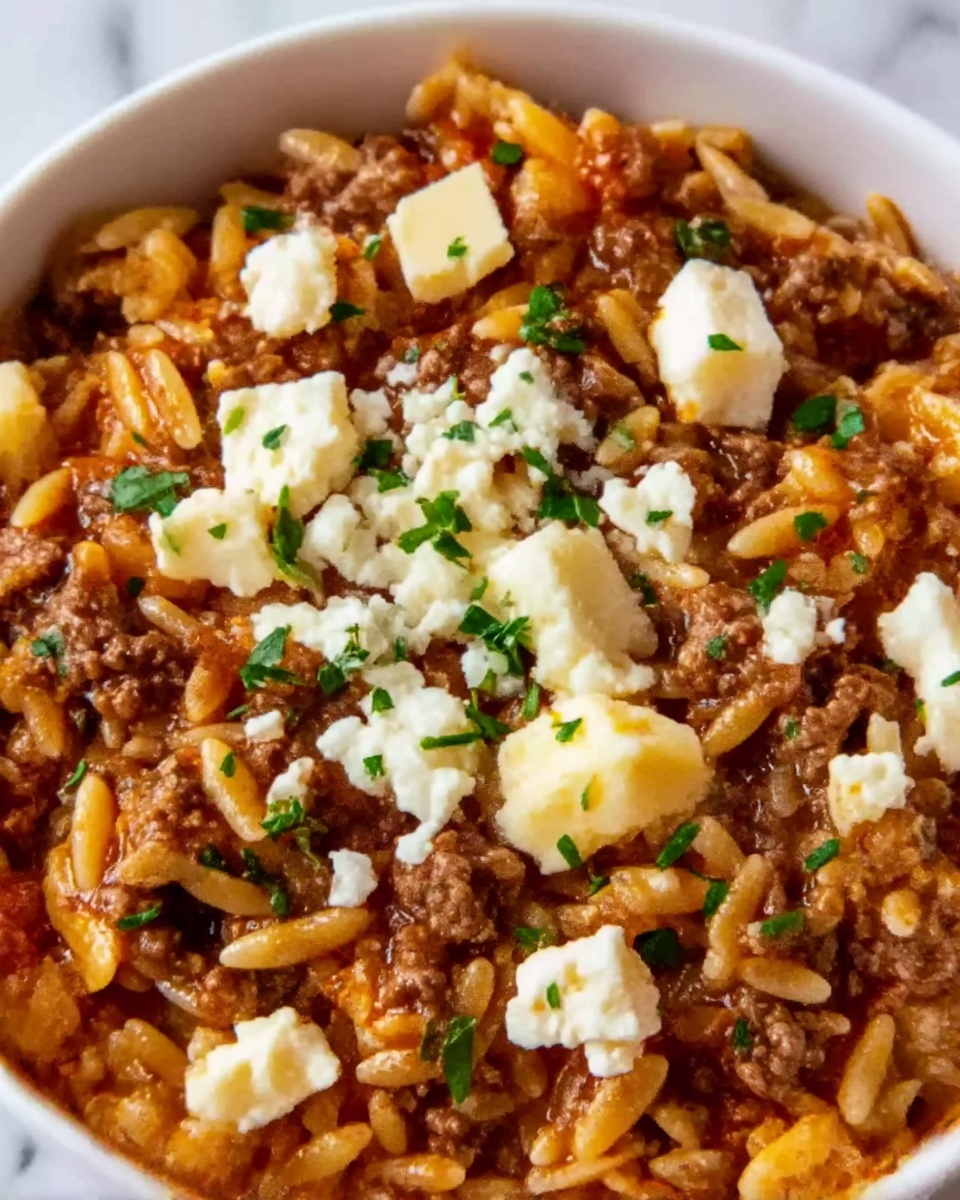 Manestra (Greek-Style Orzo with Ground Beef) Recipe - Recipe Image