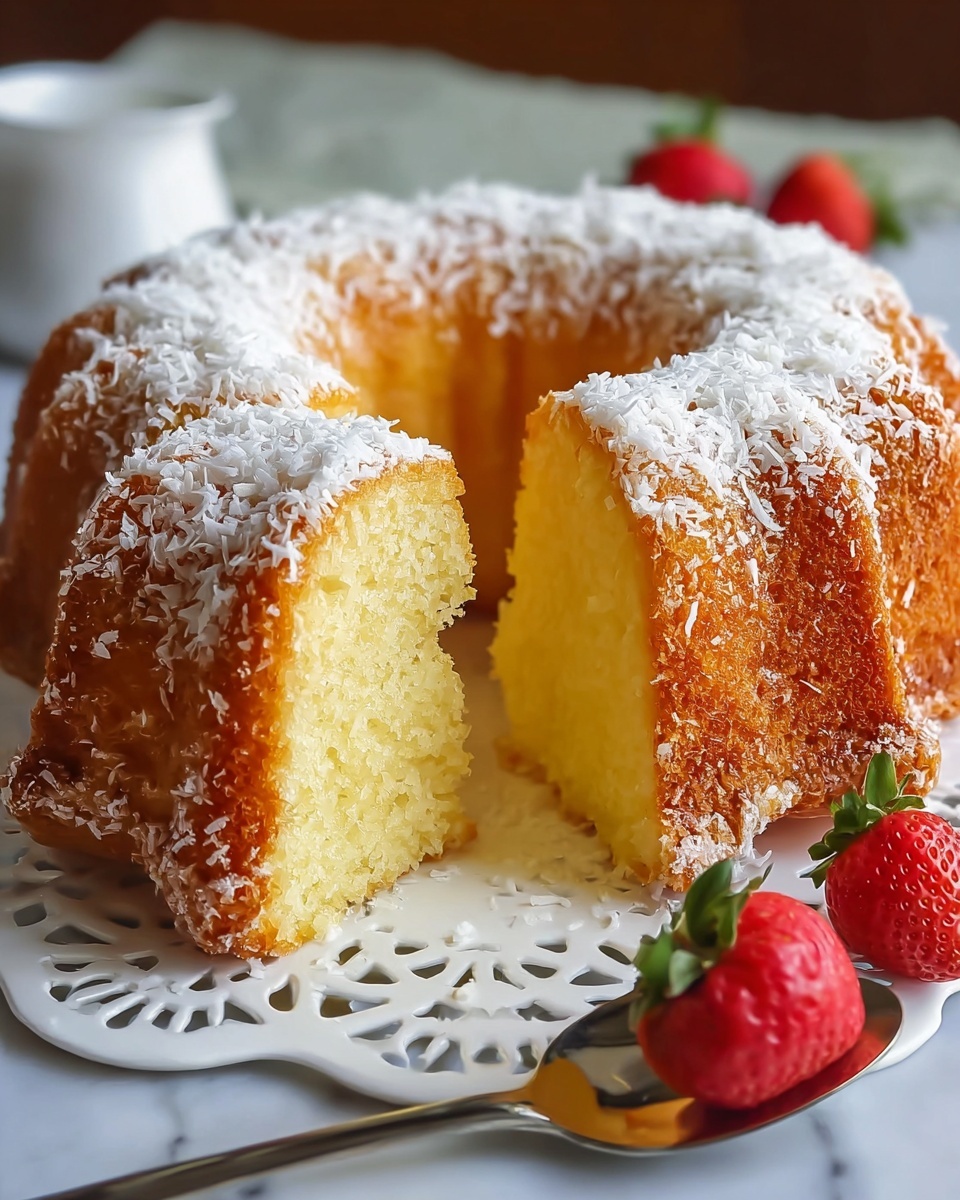 Delicious Coconut Cream Cheese Pound Cake Recipe - Recipe Image