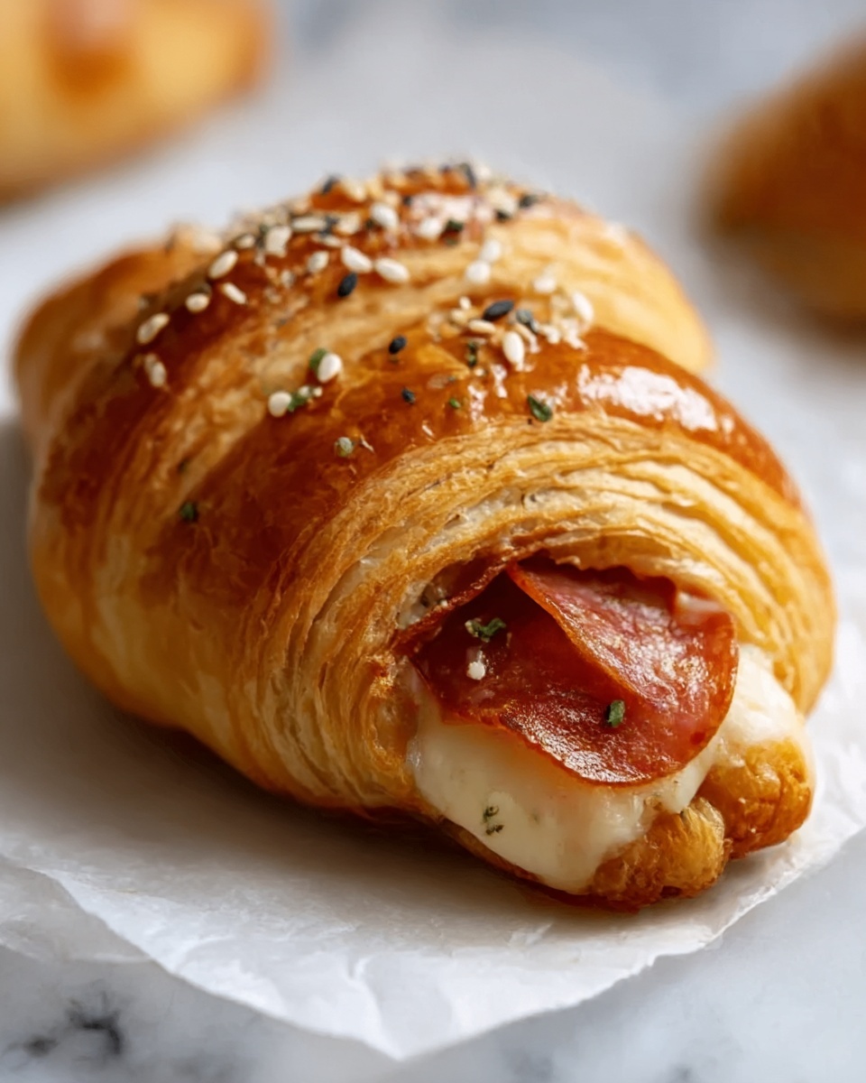 Mozzarella Pepperoni Croissant Rolls Recipe - Recipe Image