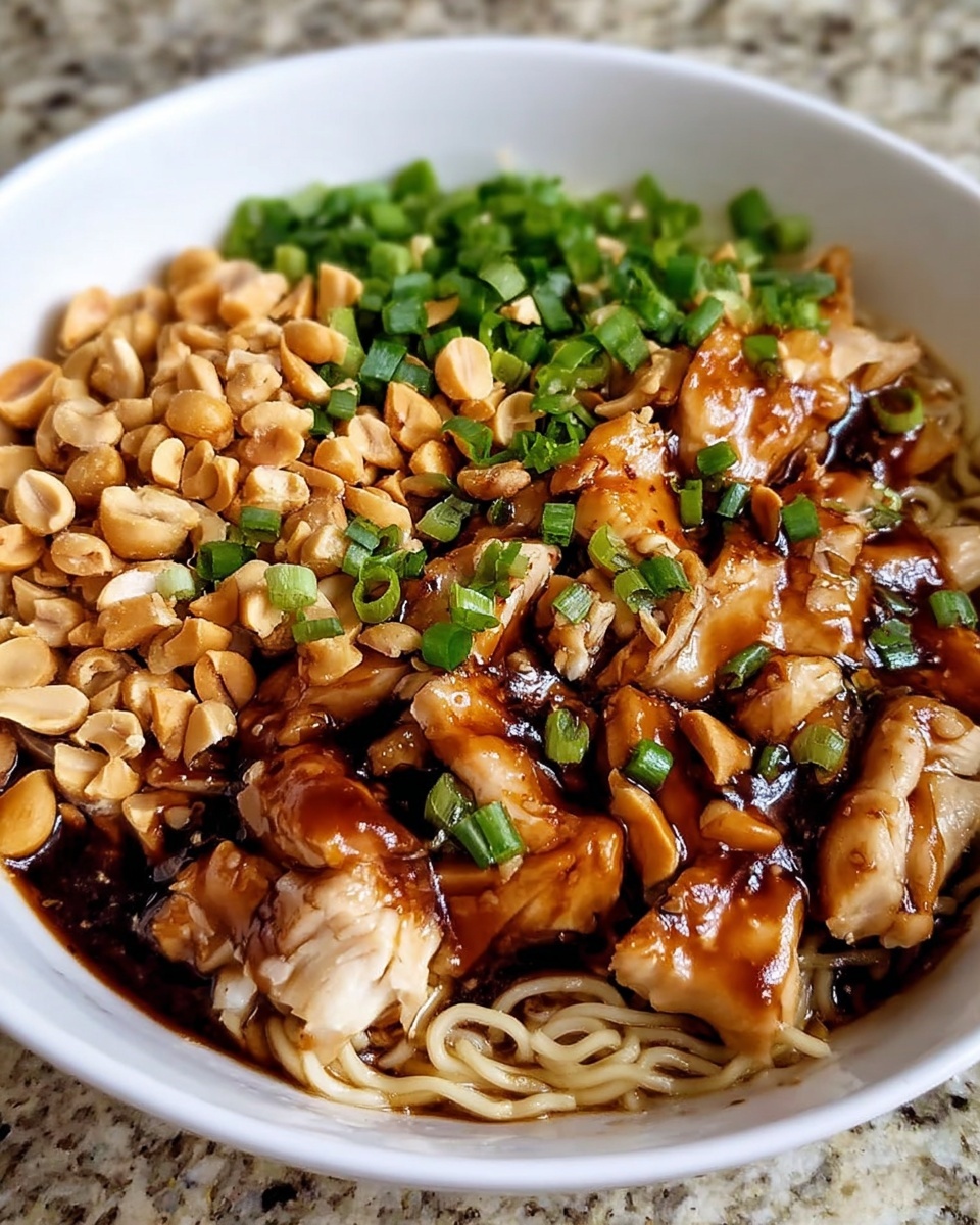 Spicy Kung Pao Chicken Noodles Recipe - Recipe Image