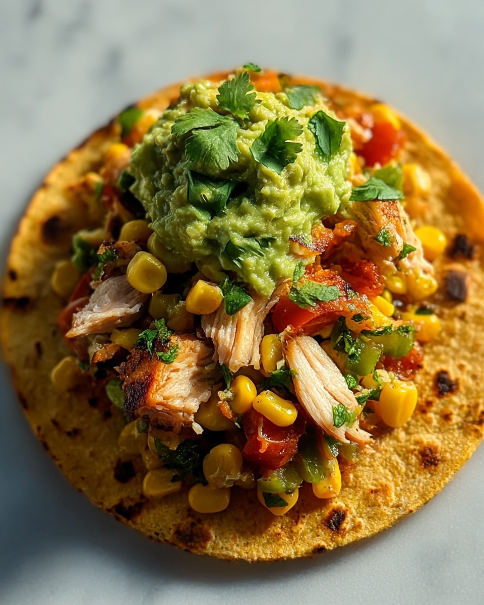 Chicken Veggie Tostadas with Guacamole Recipe - Recipe Image