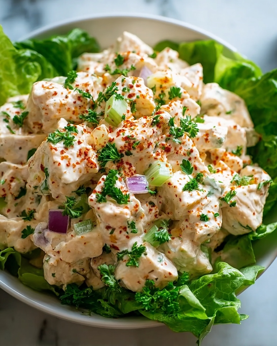 Creamy Chicken Salad with Greek Yogurt and Fresh Herbs Recipe - Recipe Image