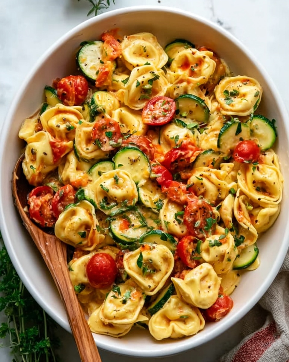 Cheese Tortellini with Summer Veggies Recipe - Recipe Image