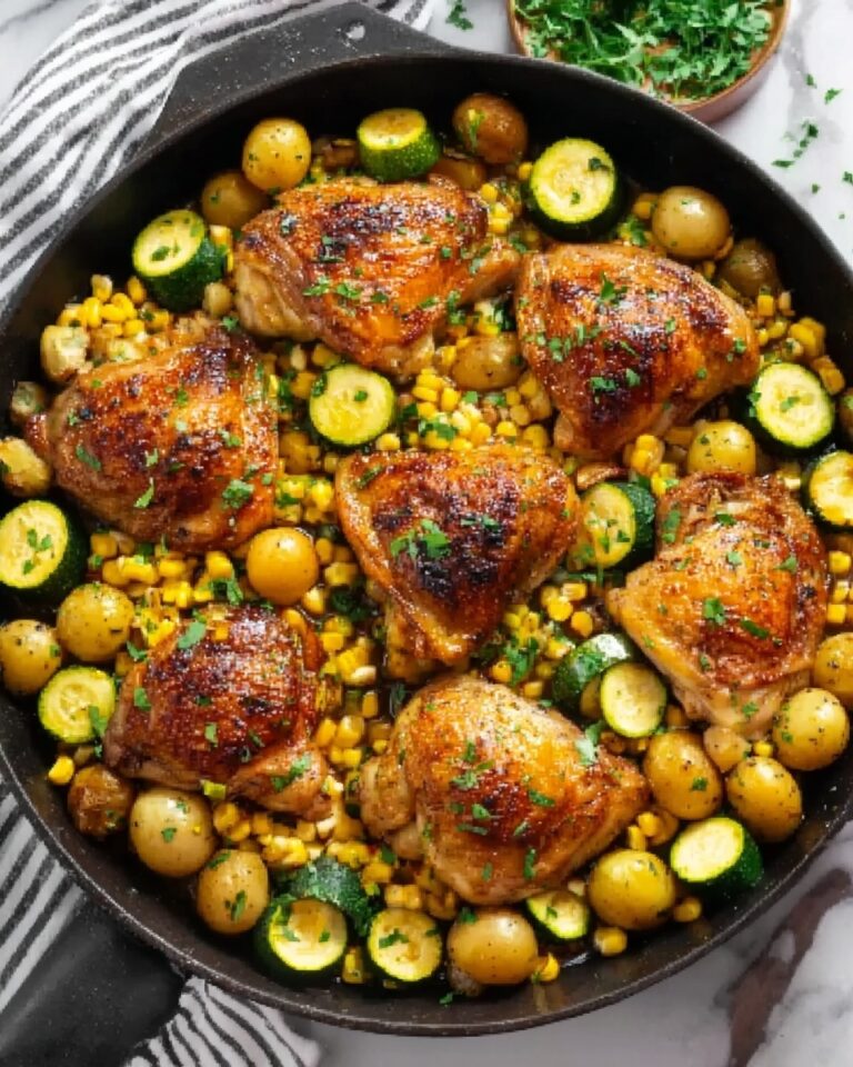 Garlic Butter Chicken with Zucchini and Corn Recipe