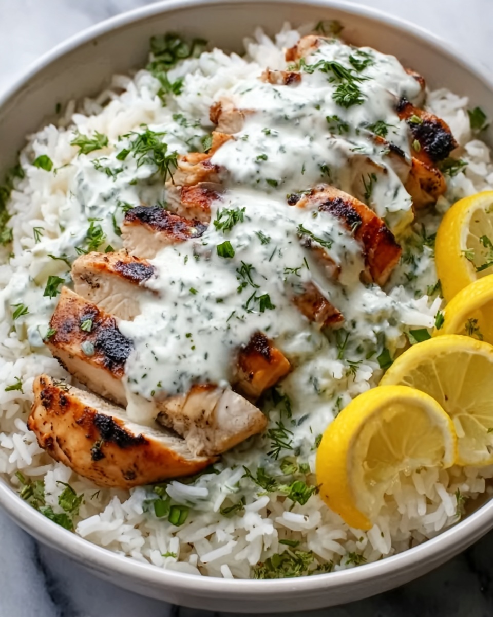 Dump-and-Bake Chicken Tzatziki with Rice Recipe - Recipe Image