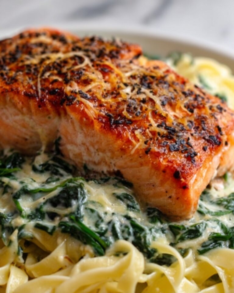 Blackened Salmon Stuffed with Spinach and Parmesan Cheese Recipe